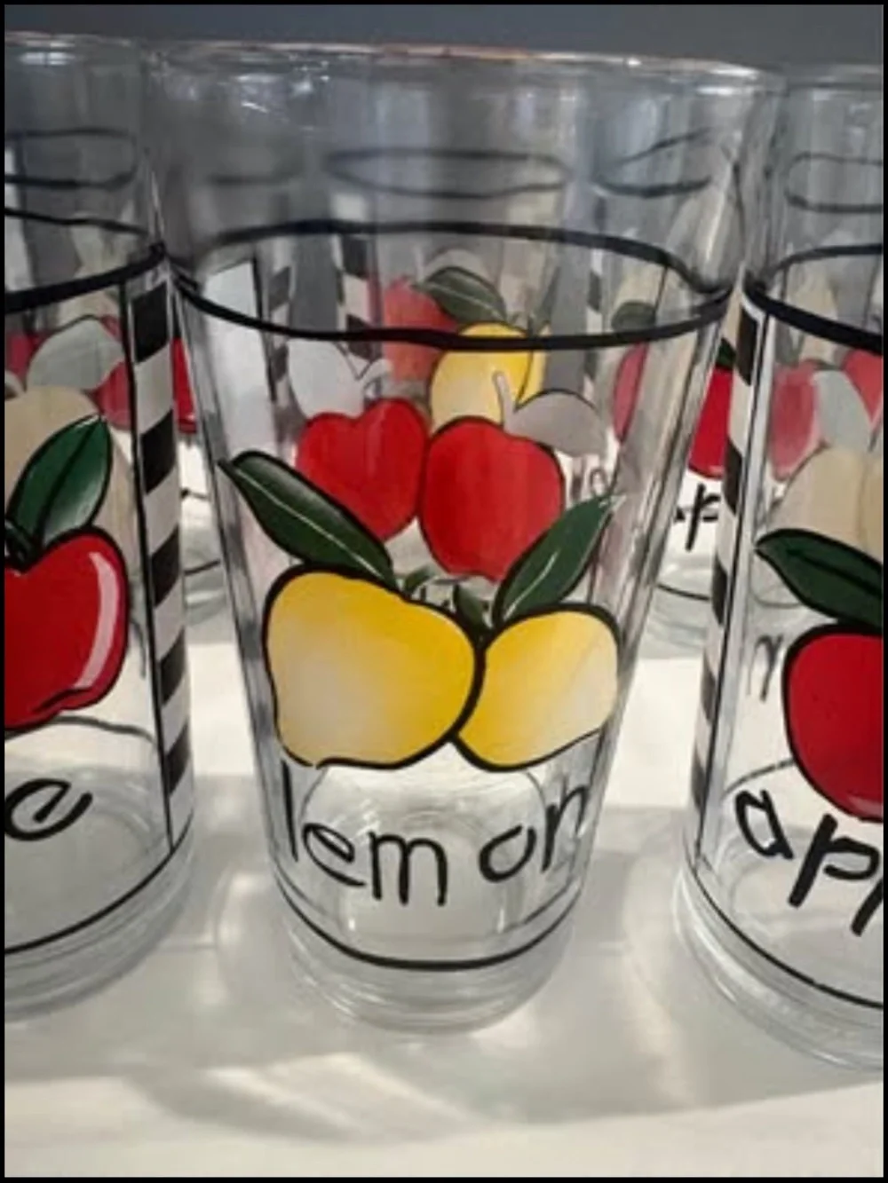 Vintage 7oz juice glasses, KIG Indonesia, set of six